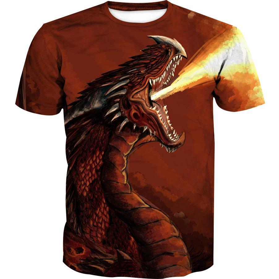 Dragon Hoodies - Red Fire Dragon Fantasy Pullover Hoodie