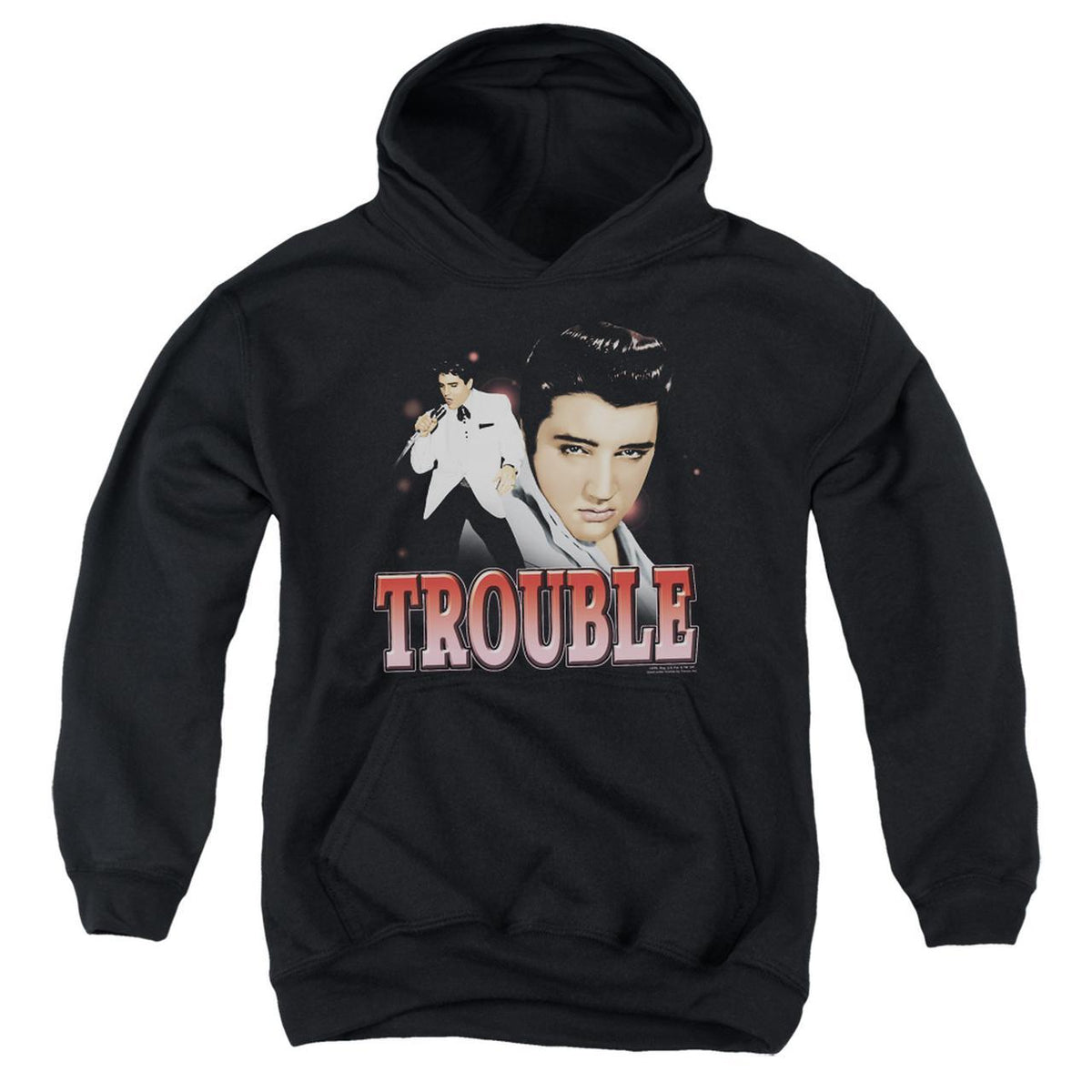 Elvis Presley Hoodies: TROUBLE Pull-Over Hoodie