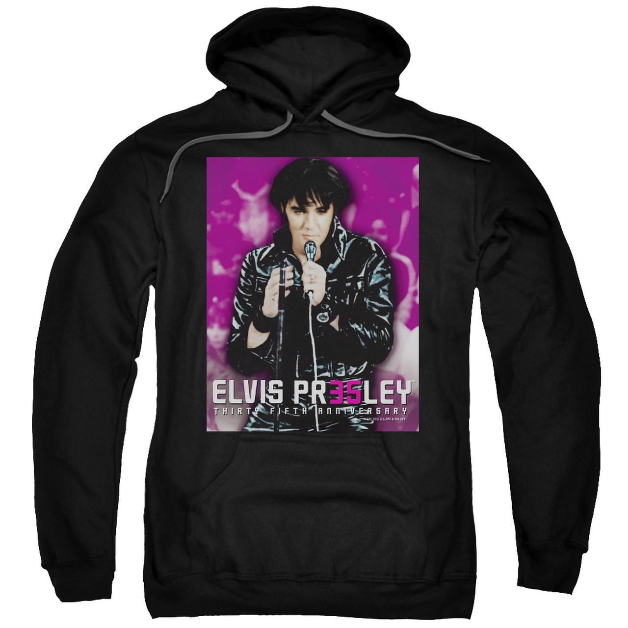 Elvis Presley Hoodies: 35 LEATHER Pull-Over Hoodie