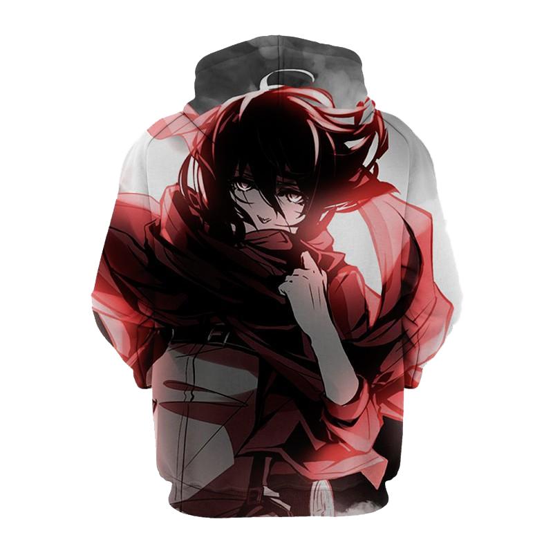 3D Printed Hoodie-Attack On Titan Mikasa Ackerman