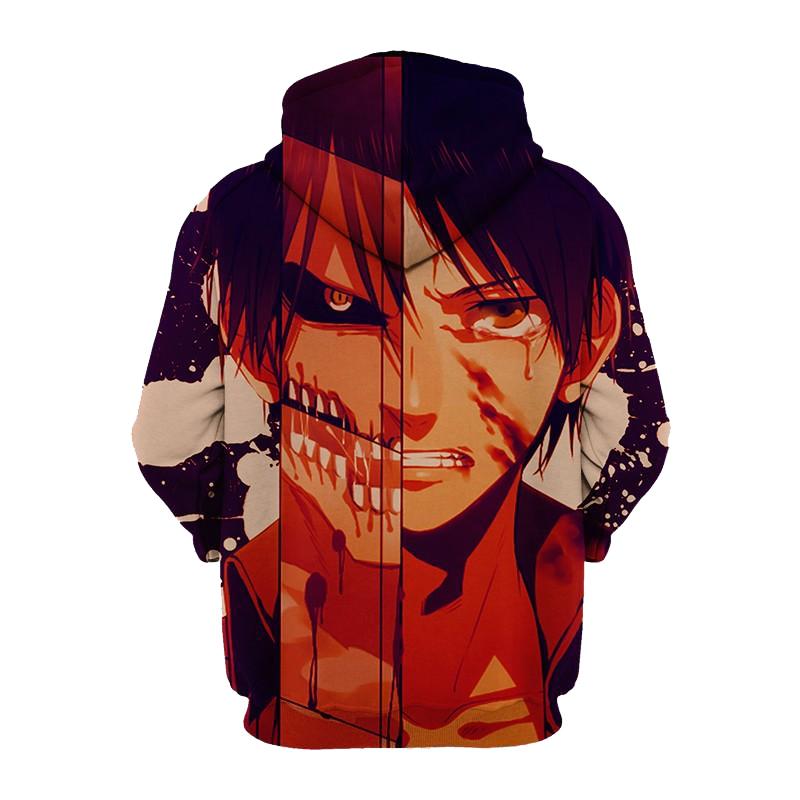 Eren Jaeger Titan Attack On Titan 3D Printed Hoodie