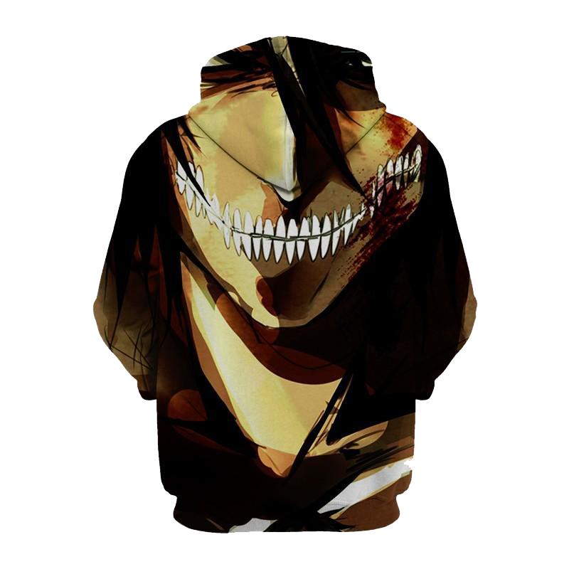 Eren Jaeger Attack On Titan 3D Printed Hoodie