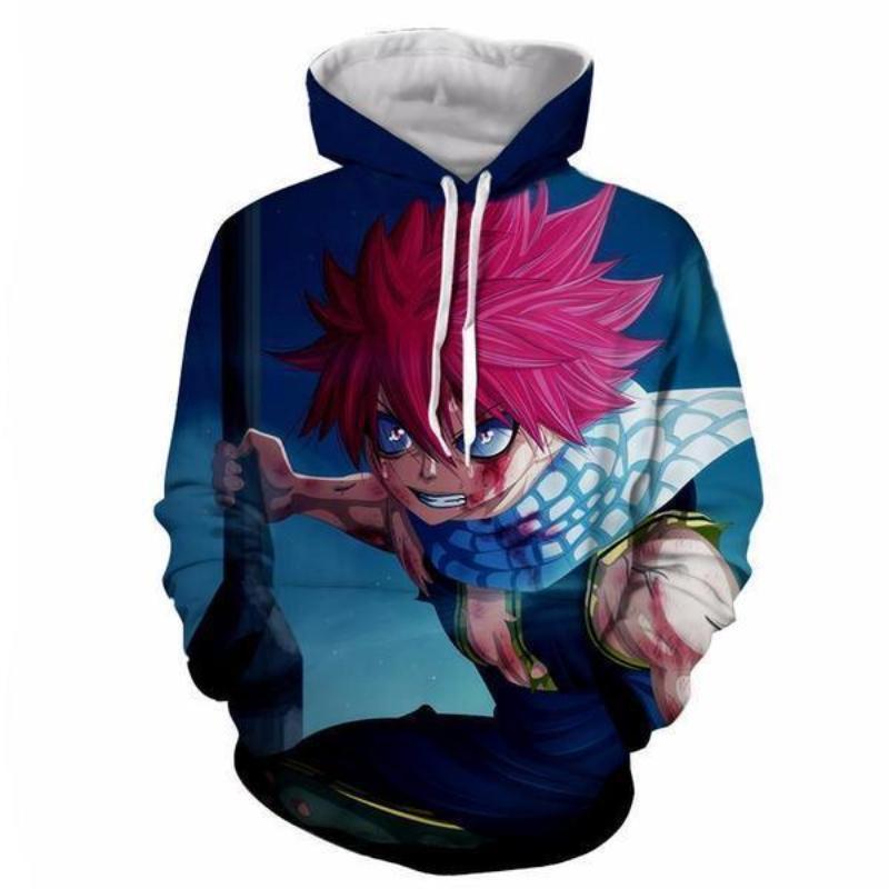 Fairy Tail Natsu Dragneel Blood Blue 3d Printed Hoodie