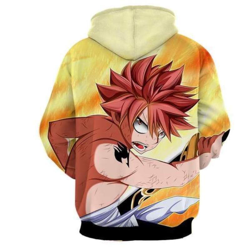 Fairy Tail Natsu Dragneel Yellow Blade 3d Printed Hoodie