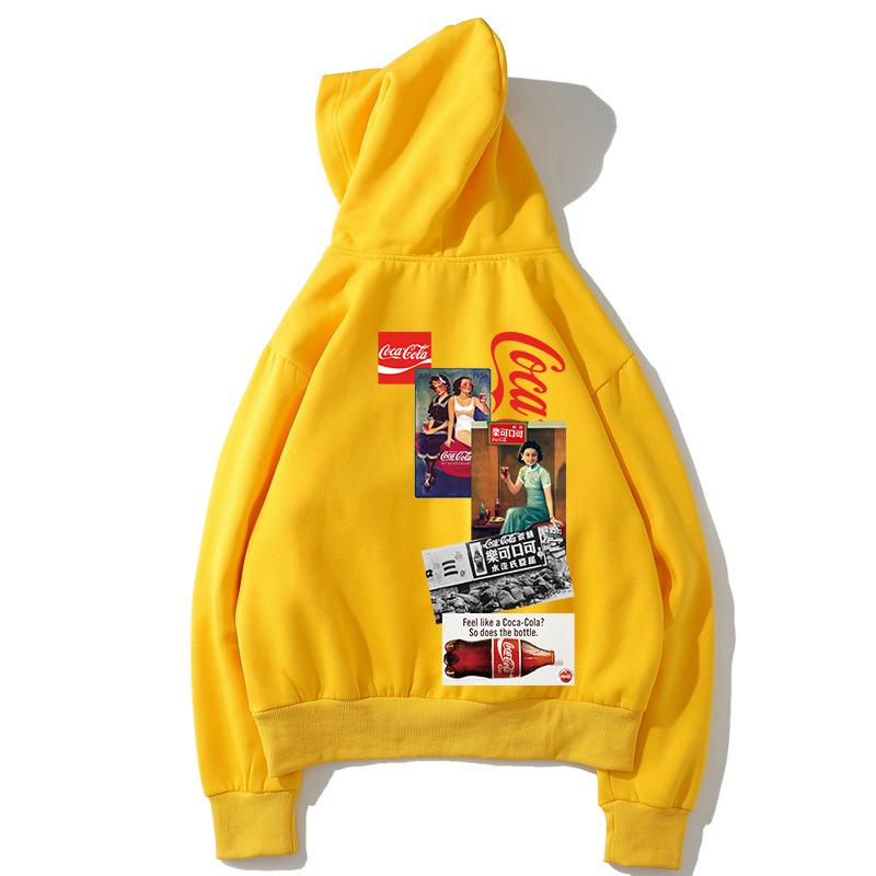 Cola Fleece Hoodies - Solid Color Cola Series Cola Logo Icon Super Cool Fleece Hoodie