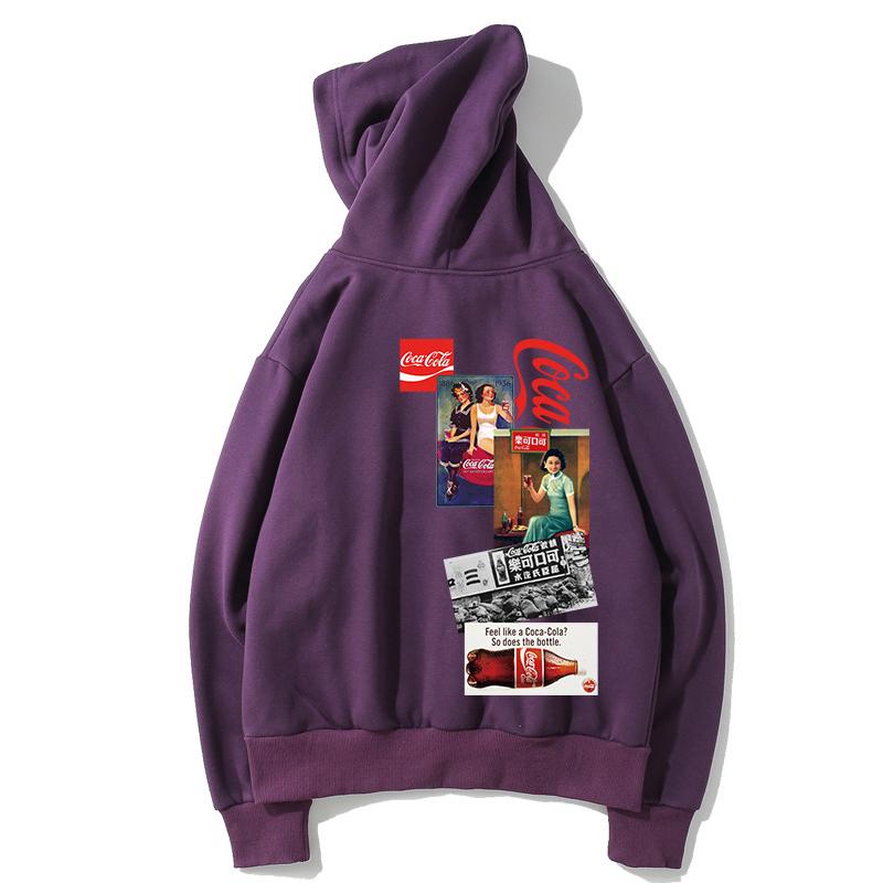 Cola Fleece Hoodies - Solid Color Cola Series Cola Logo Icon Super Cool Fleece Hoodie
