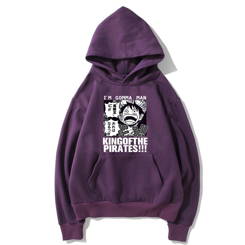 One Piece Fleece Hoodies - Solid Color One Piece Anime Series One Piece Icon Super Cool Fleece Hoodie