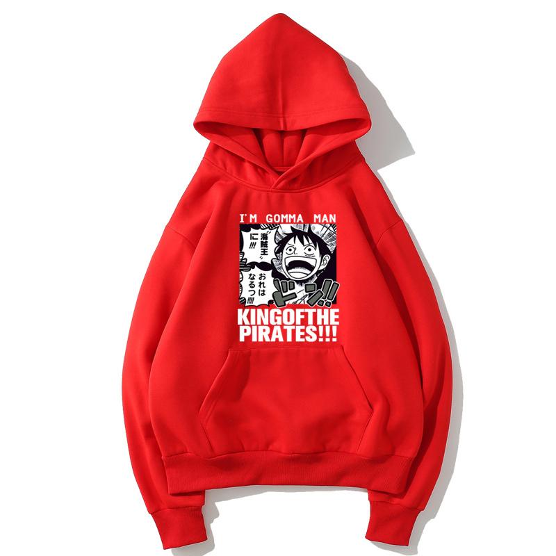 One Piece Fleece Hoodies - Solid Color One Piece Anime Series One Piece Icon Super Cool Fleece Hoodie