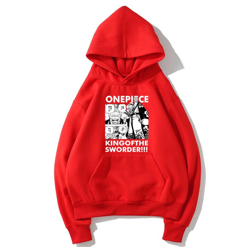 One Piece Fleece Hoodies - Solid Color One Piece Anime Series Harajuku Style Fleece Hoodie
