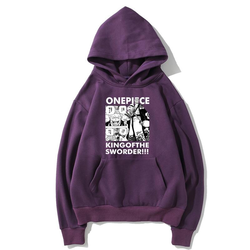 One Piece Fleece Hoodies - Solid Color One Piece Anime Series Harajuku Style Fleece Hoodie
