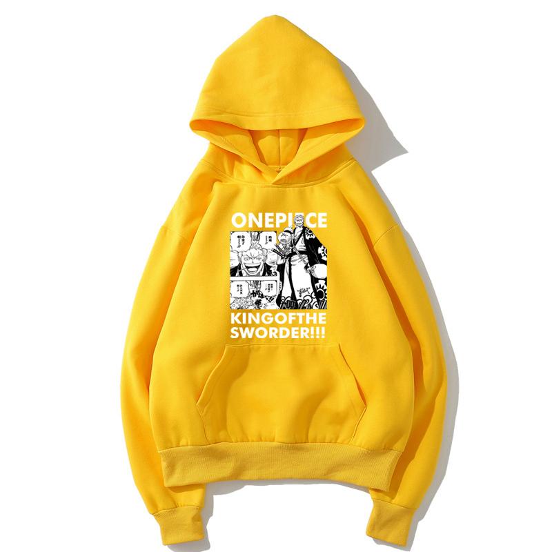 One Piece Fleece Hoodies - Solid Color One Piece Anime Series Harajuku Style Fleece Hoodie