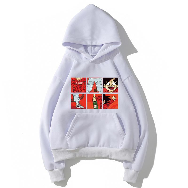Dragon Ball Fleece Hoodies - Solid Color Dragon Ball Series Anime Cartoon Cute Fleece Hoodie
