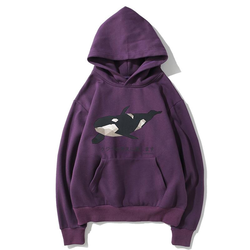 Harajuku Style Fleece Hoodies - Solid Color Harajuku Style Series Chic Fleece Hoodie