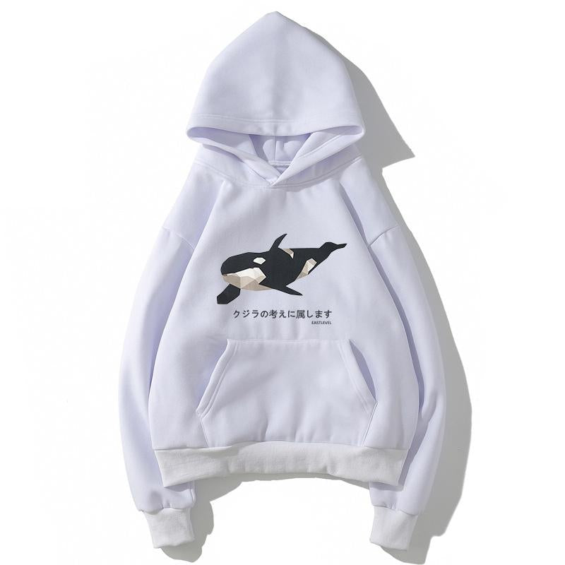 Harajuku Style Fleece Hoodies - Solid Color Harajuku Style Series Chic Fleece Hoodie