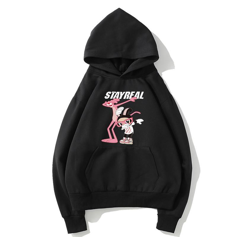 The Pink Panther Fleece Hoodies - Solid Color The Pink Panther Series Cute Fleece Hoodie