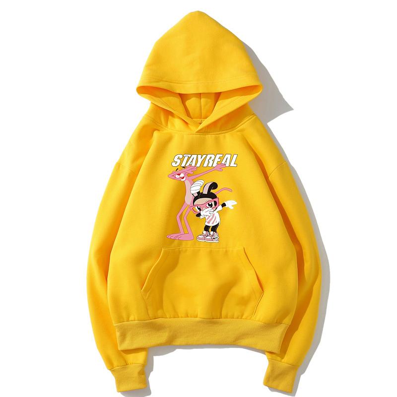 The Pink Panther Fleece Hoodies - Solid Color The Pink Panther Series Cute Fleece Hoodie