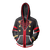 Kingdom Hearts III Sora Hoodies - Zip Up Black-red Cosplay Hoodie