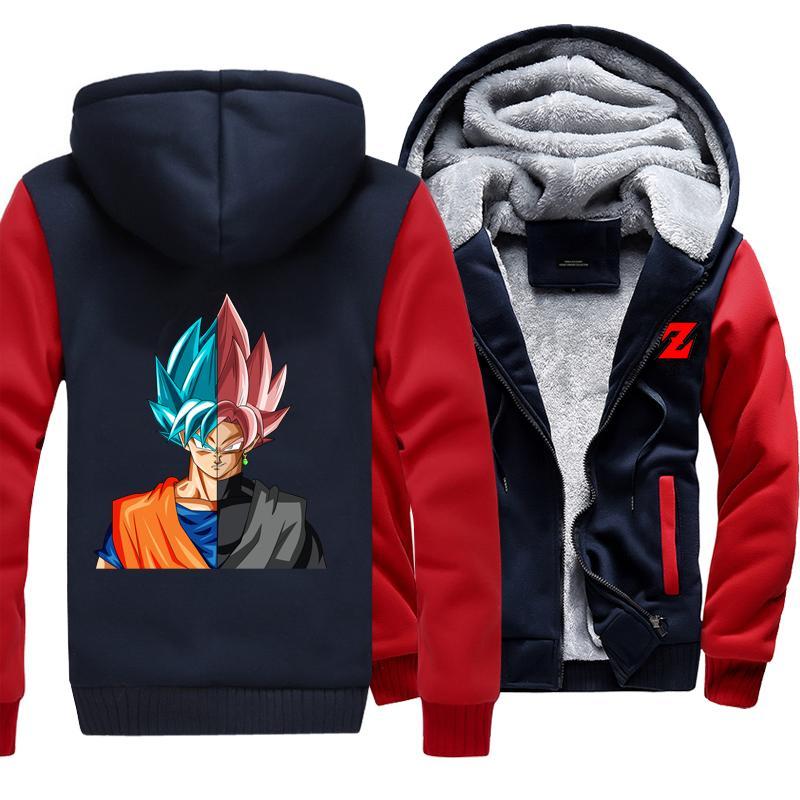 Dragon Ball Z Super Saiyan Jackets - Blue Goku and Goku Rose Black Jacket