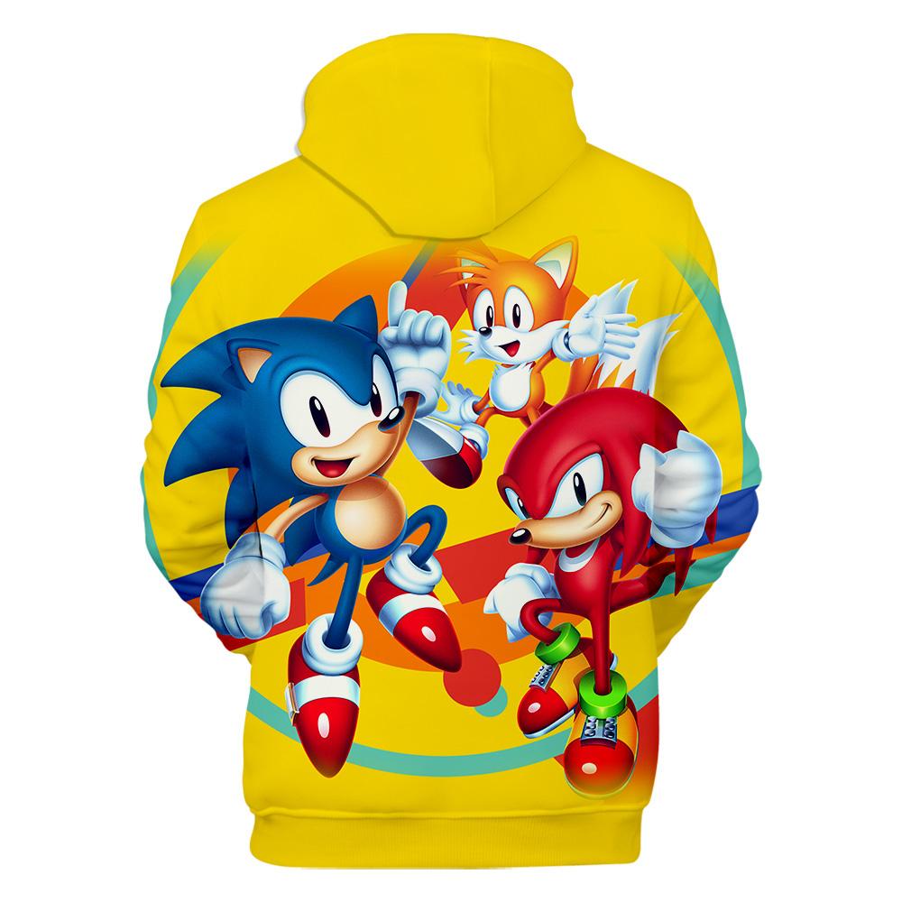 Sonic Mania Hoodie—— Classic Sonic Knuckles Tails Yellow Hoodie