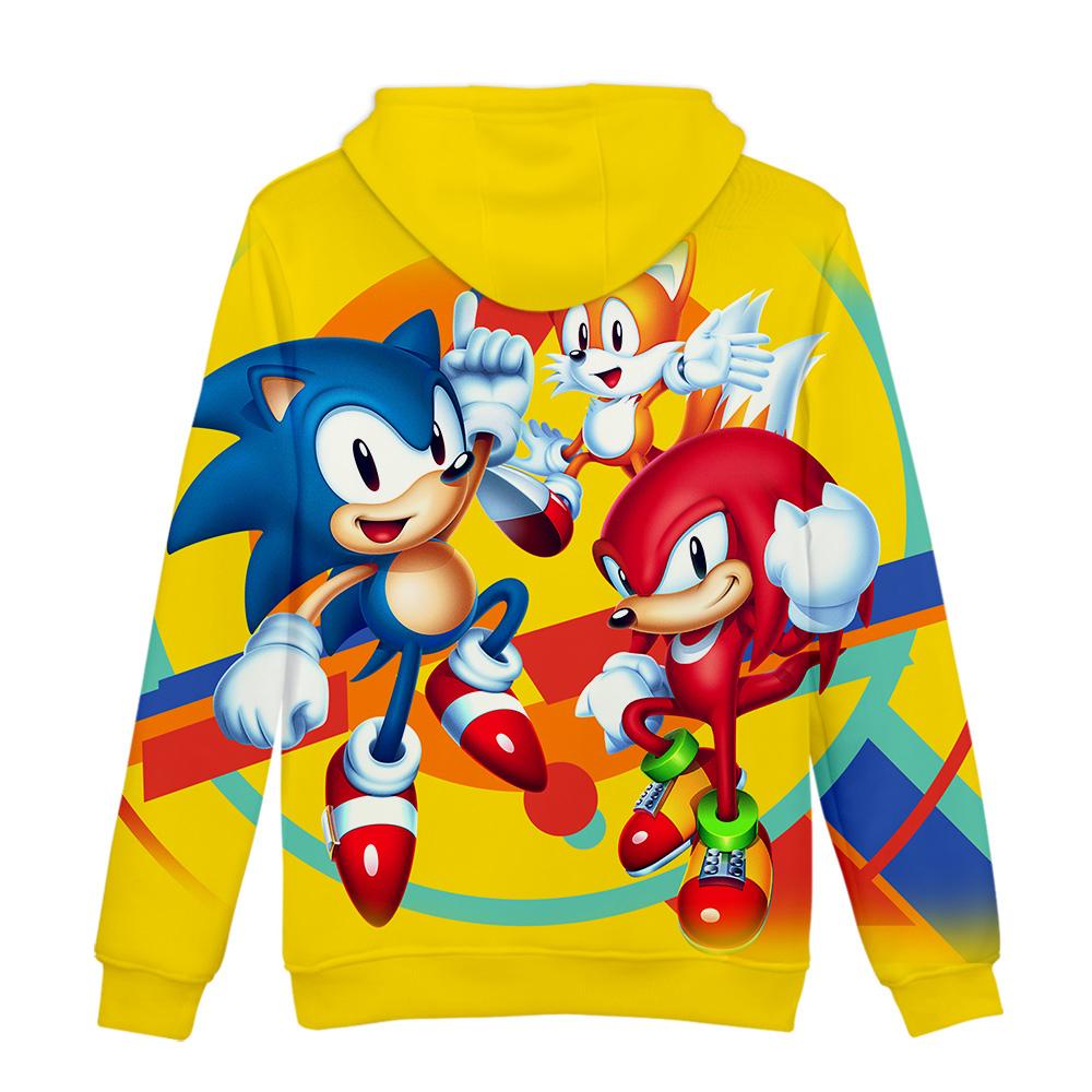 Sonic Mania Hoodie—— Classic Sonic Knuckles Tails Yellow Hoodie