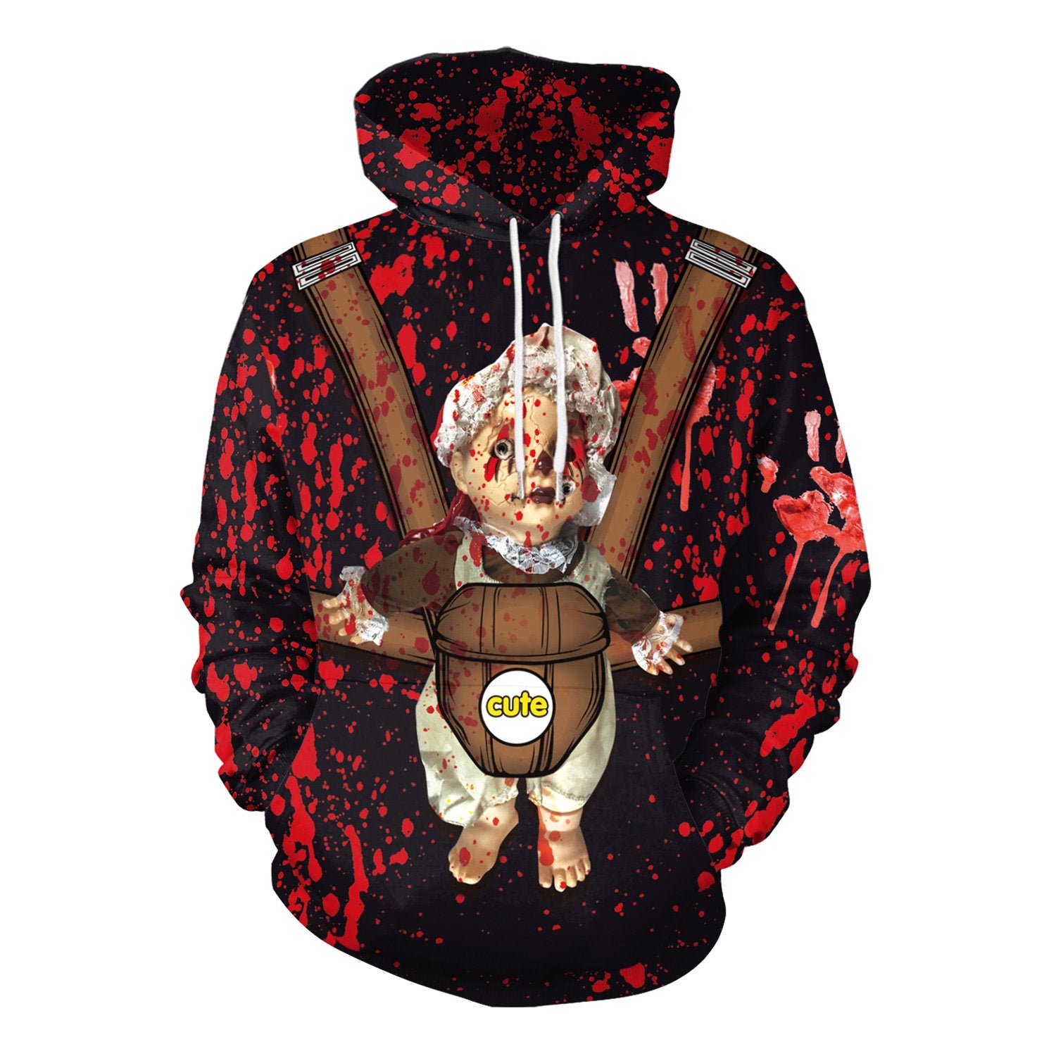 Halloween Ghost Doll Round Neck Hoodie