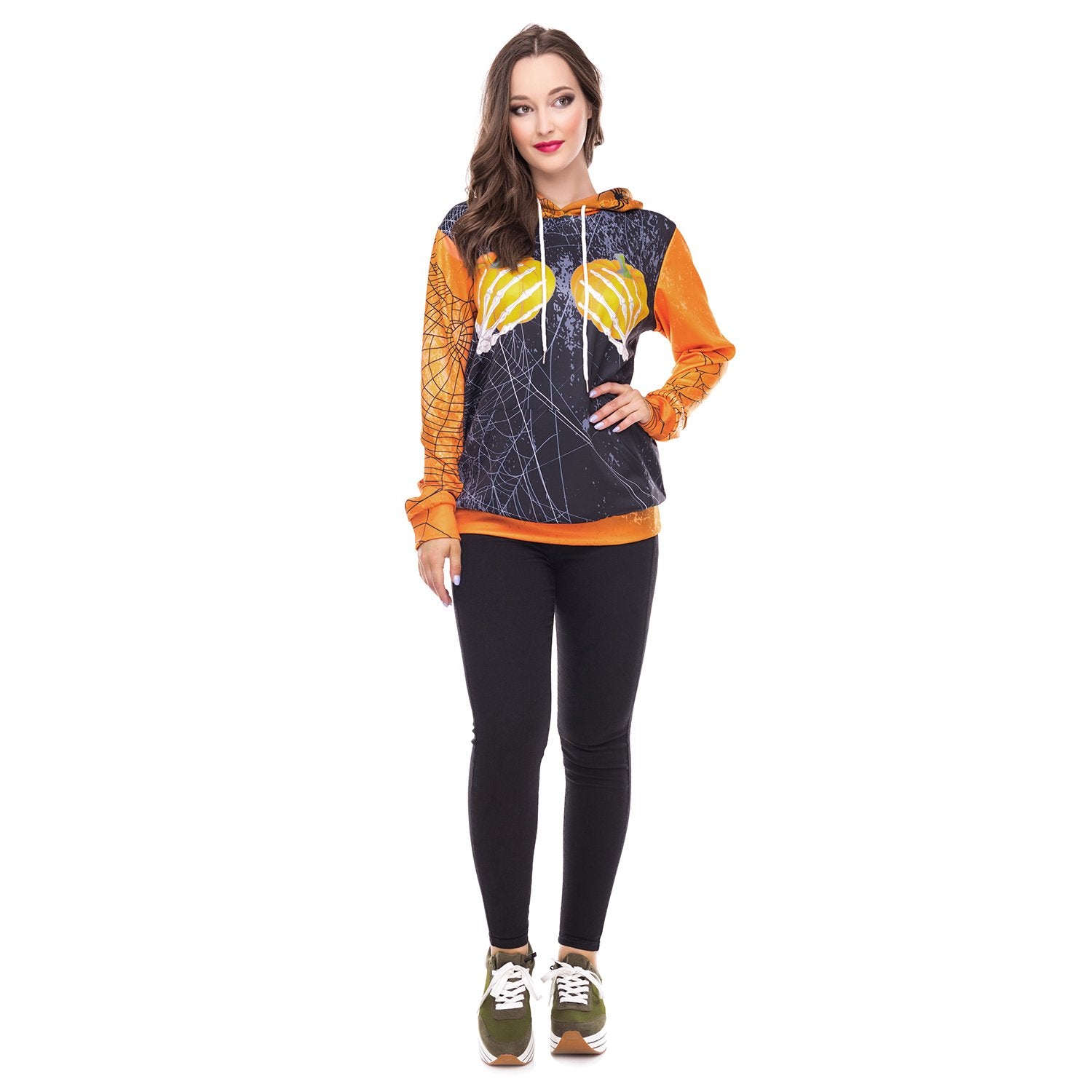 Halloween scary pumpkin hand hoodie