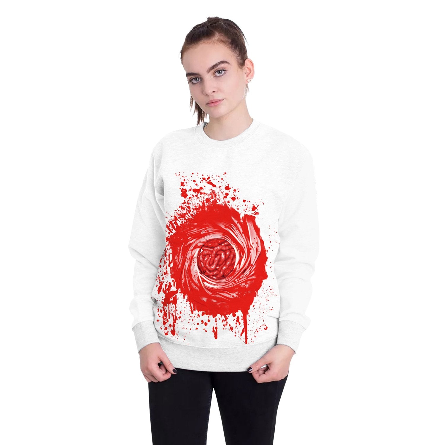Halloween red blood collar Sweater