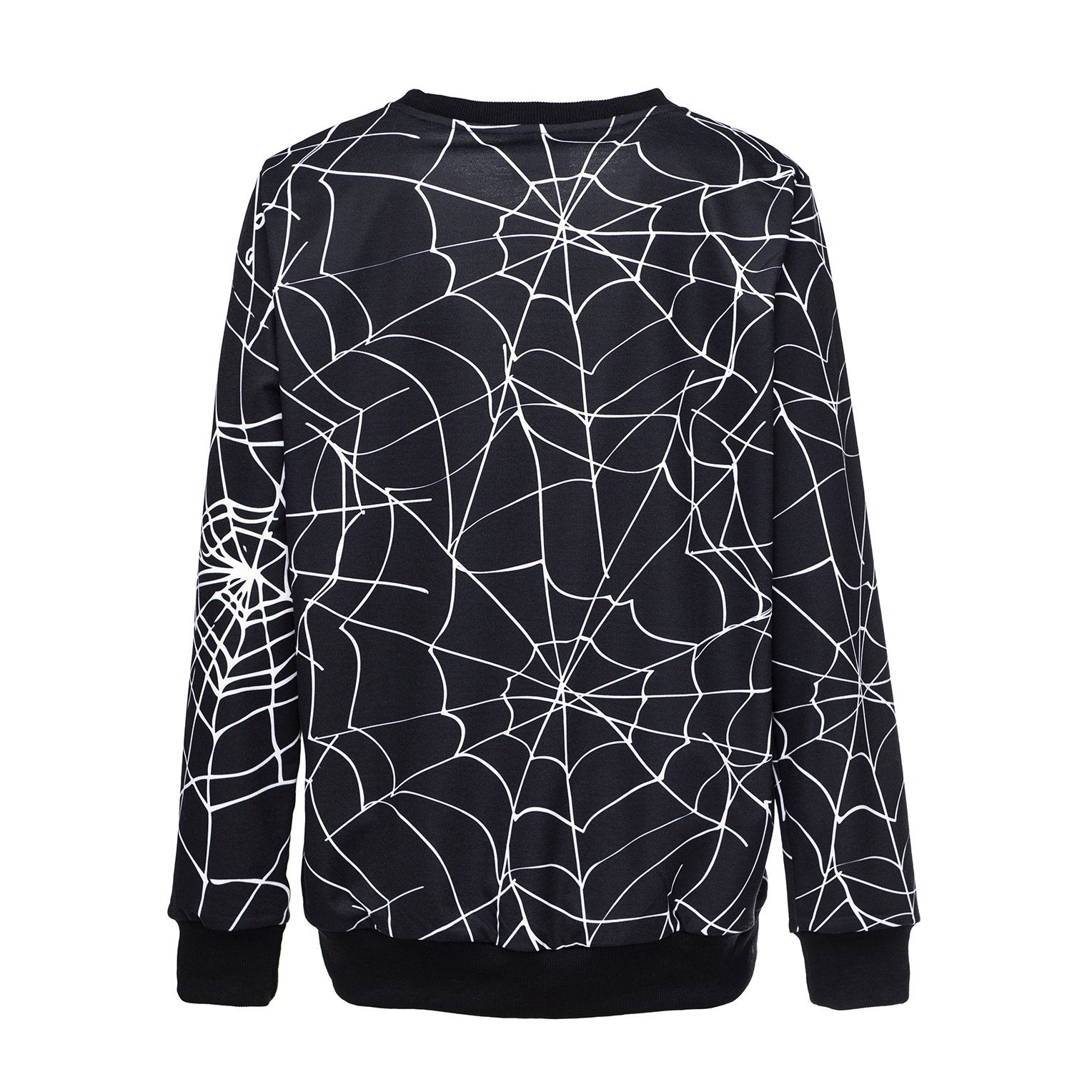 Halloween Horror Spider Web Dress Round Neck Sweater