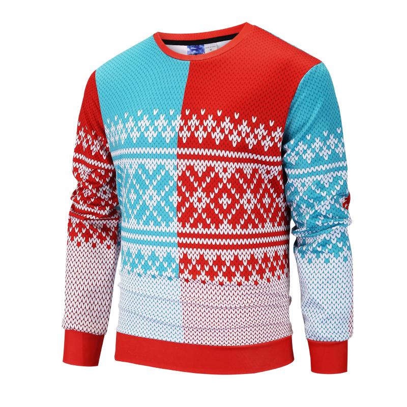 Christmas Sweatshirts - Cool Christmas Snowflake Striped Pattern Icon 3D Sweatshirt