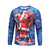 Christmas Sweatshirts - Happy Santa Watercolor Painting Striped Pattern 3D Sweatshirt