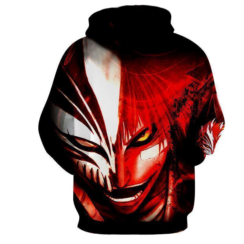 Bleach Ichigo Kurosaki Gone Crazy Hollow Mask 3D Hoodie