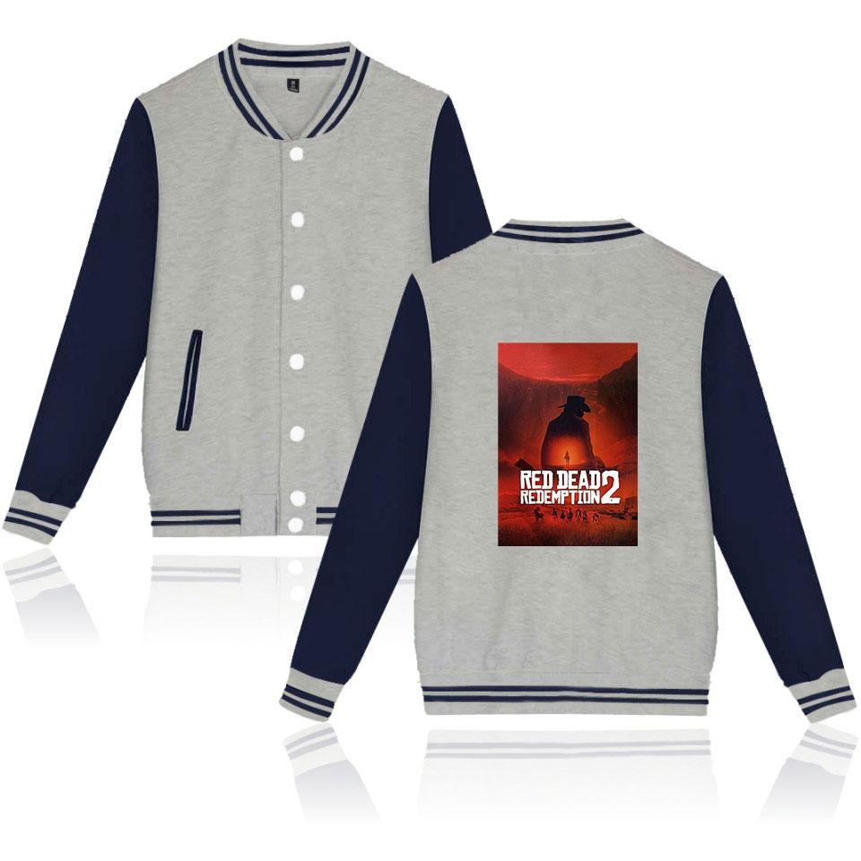Red Dead Redemption 2 Baseball Jackets - Solid Color Red Dead Redemption 2 Claas Van Der Linde Baseball Jacket