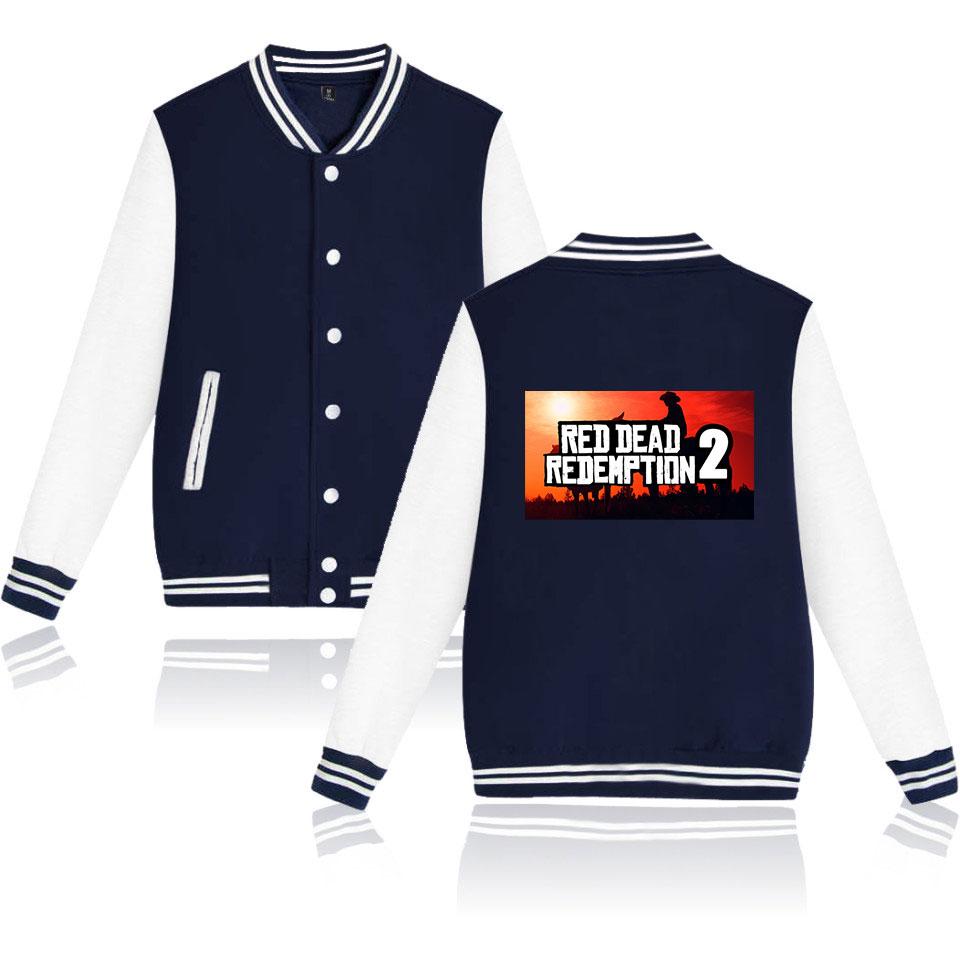 Red Dead Redemption 2 Baseball Jackets - Solid Color Red Dead Redemption 2 Icon Baseball Jacket