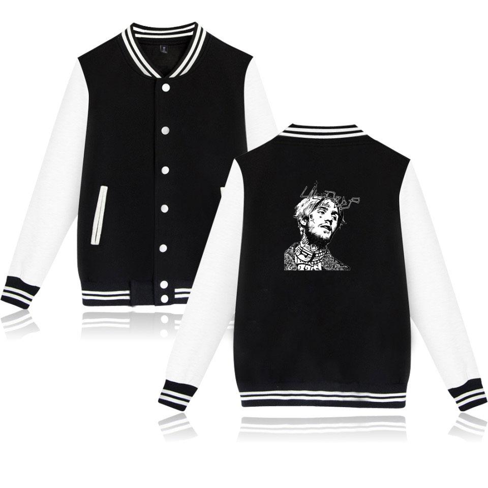 Lil Peep Jackets - Human Head Printed Baseball Jacket