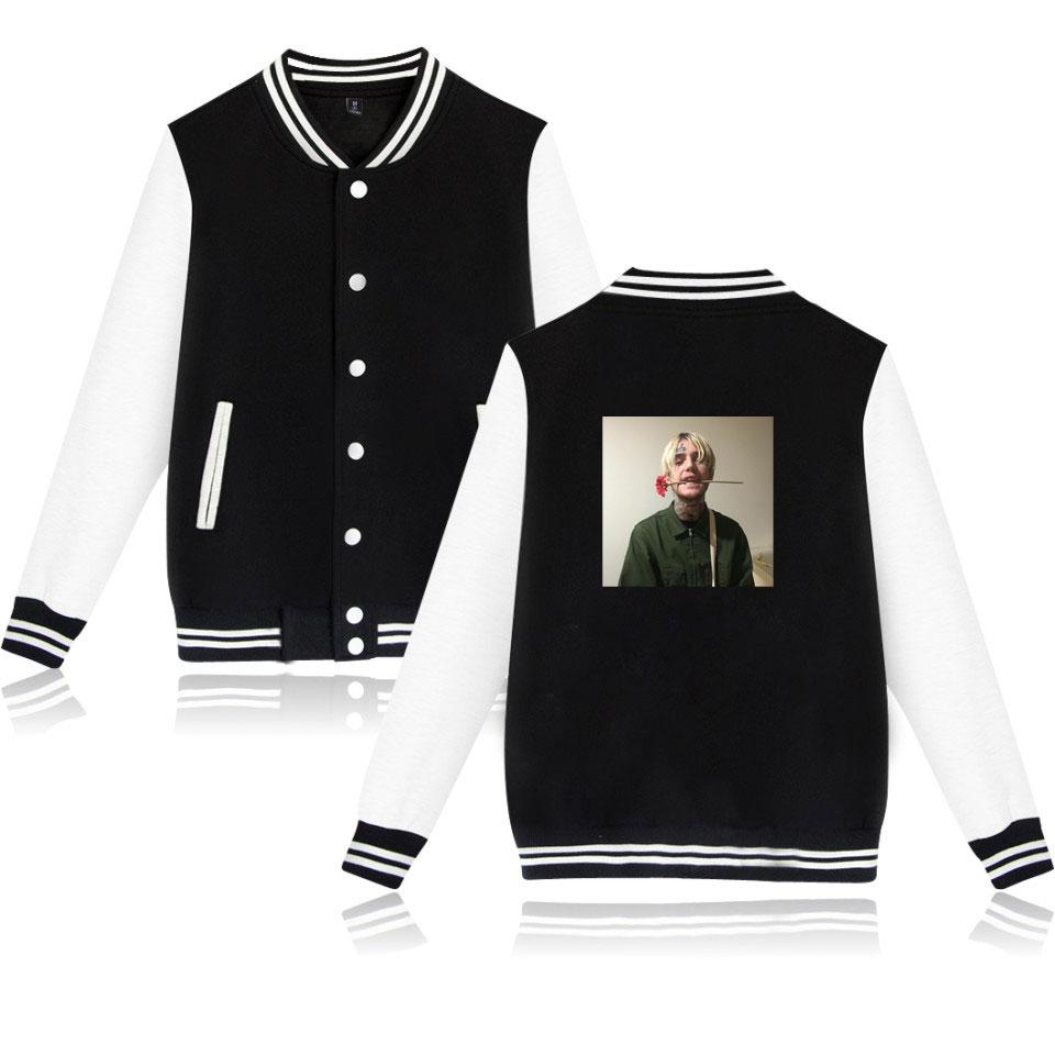 Lil Peep Jackets - Portrait Photo Printed Baseball Jacket