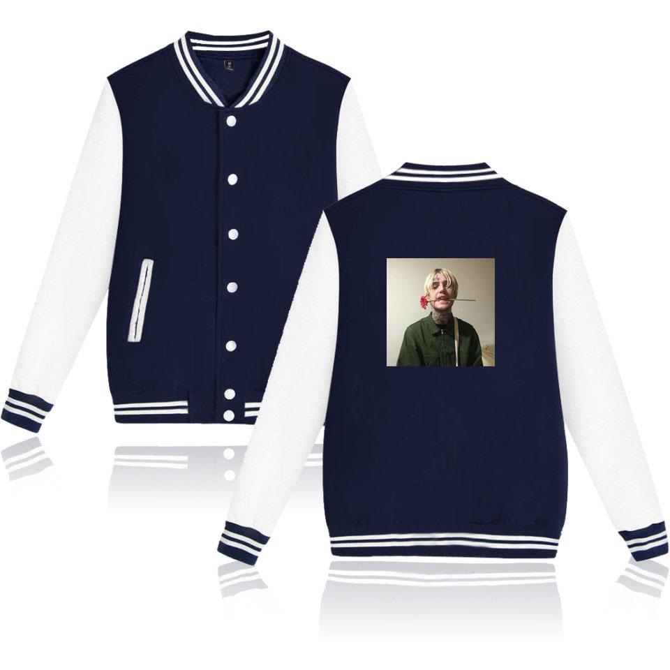 Lil Peep Jackets - Portrait Photo Printed Baseball Jacket