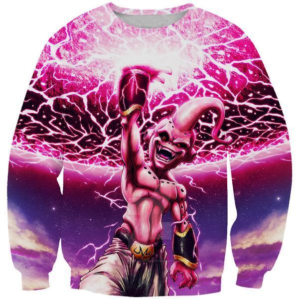 Dragon Ball Z Hoodies - Kid Buu Destruction Pink Pullover Hoodie
