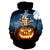 Halloween Evil pumpkin lantern and Cat 3D Printed Hoodie