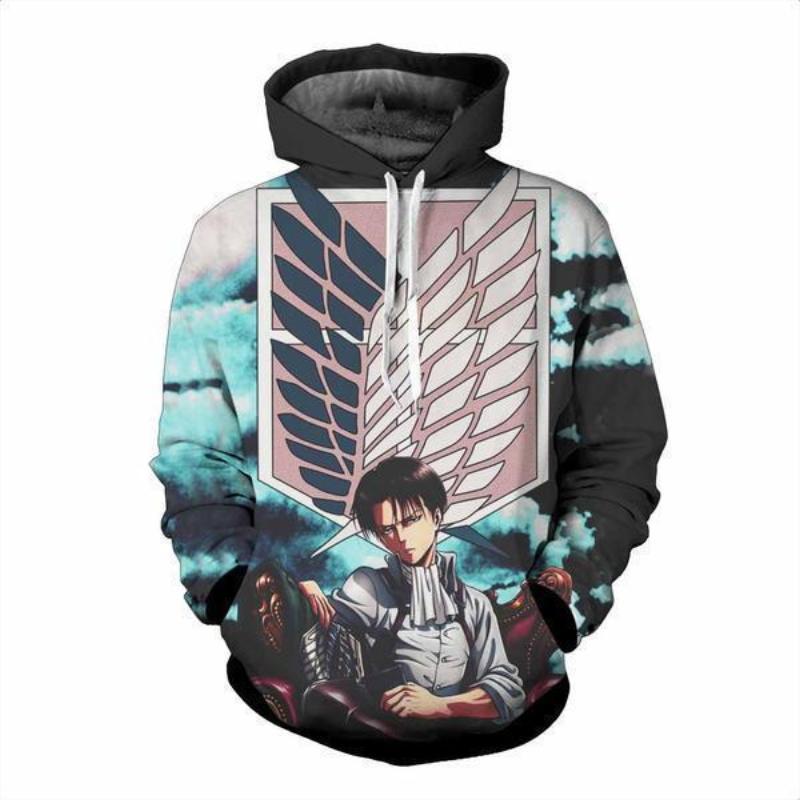 Attack On Titan Levi Ackerman 3D Printed Hoodie