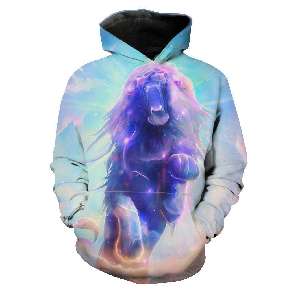 Galaxy Lion Hoodies - Lion Pullover Hoodie