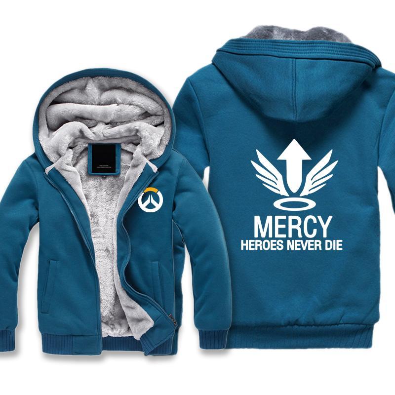 Overwatch Mercy Jackets - Zip Up Black Fleece Jacket