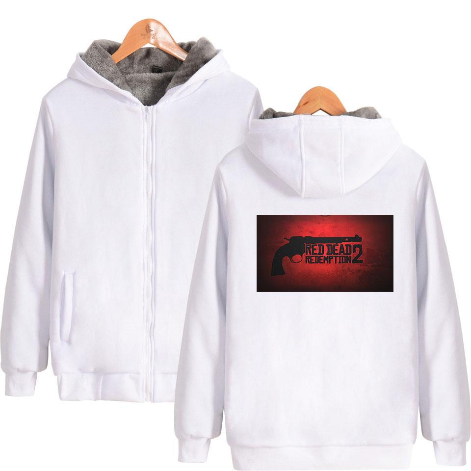 Red Dead Redemption 2 Jackets - Solid Color Red Dead Redemption Pistol Icon Fleece Jacket