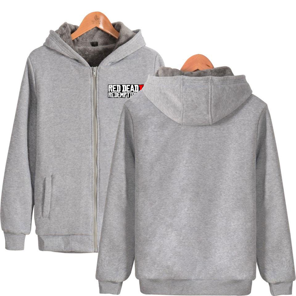 Red Dead Redemption 2 Jackets - Solid Color Red Dead Redemption 2 LOGO Icon Fleece Jacket