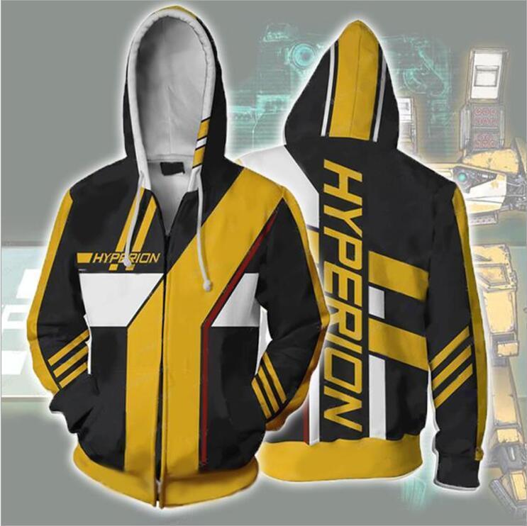 Borderlands Hyperion Hoodies - Zip Up Yellow Hoodie