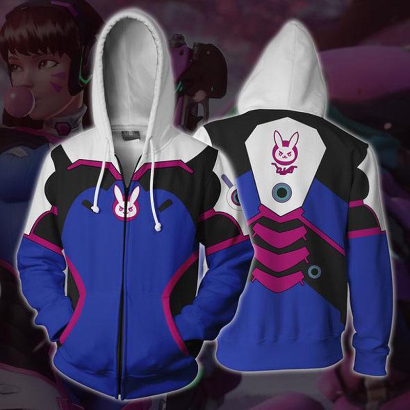 Overwatch Hoodie - D. Va Zip Up Hoodie