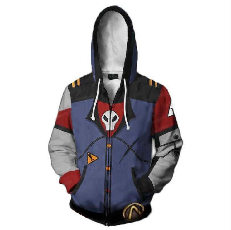 Borderlands 2 Gaige Hoodies - Zip Up Grey-blue Hoodie