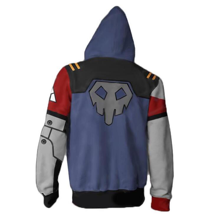 Borderlands 2 Gaige Hoodies - Zip Up Grey-blue Hoodie