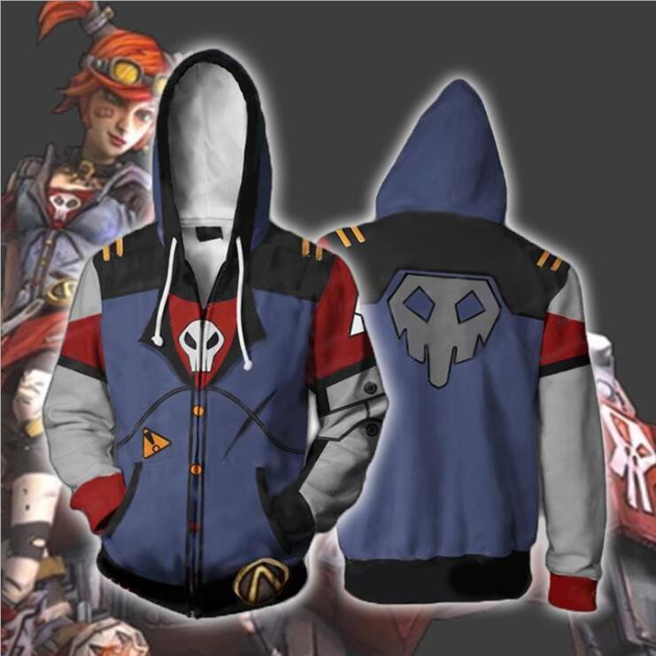 Borderlands 2 Gaige Hoodies - Zip Up Grey-blue Hoodie
