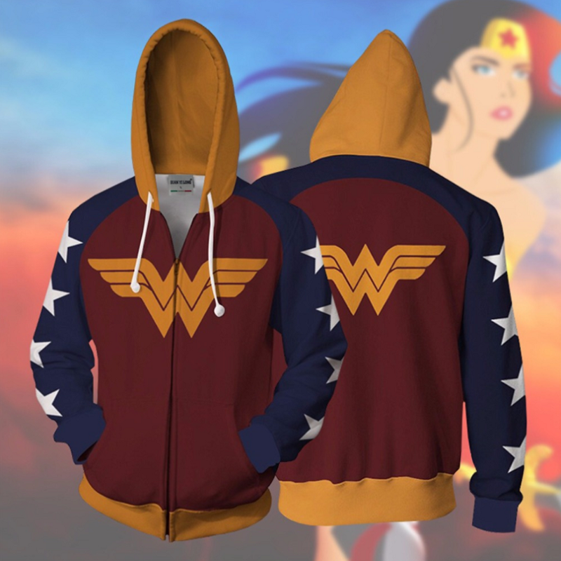 Wonder Woman Hoodie - Diana Prince Zip Up Hoodie CSOS813