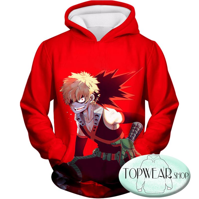 My Hero Academia Hoodies - Explosion Quirk Kacchan Action Pullover Hoodie